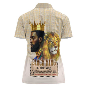 Lion Black King Women Polo Shirt African Heritage