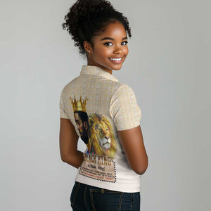 Lion Black King Women Polo Shirt African Heritage