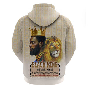 Lion Black King Zip Hoodie African Heritage