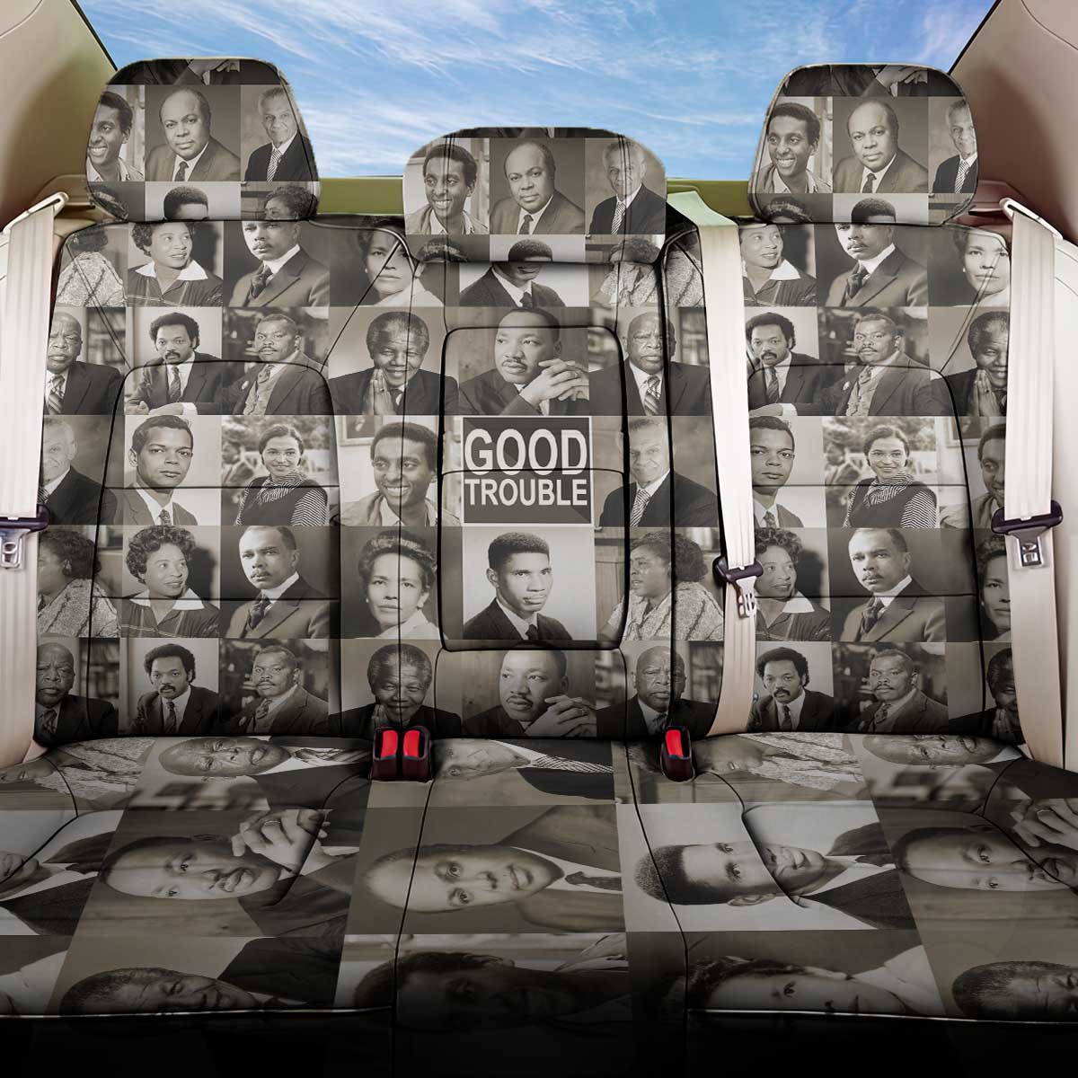 Good Trouble Back Car Seat Cover Civil Rights Leaders