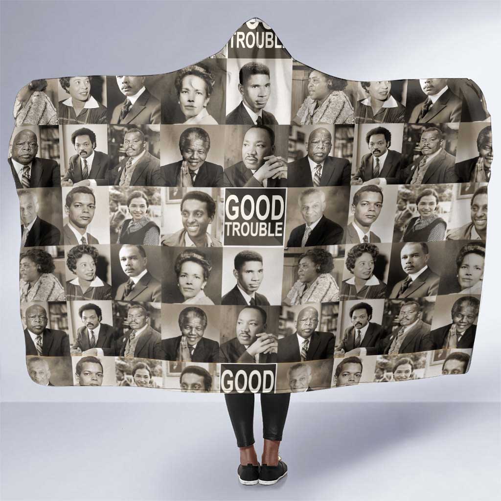 Good Trouble Hooded Blanket Civil Rights Leaders