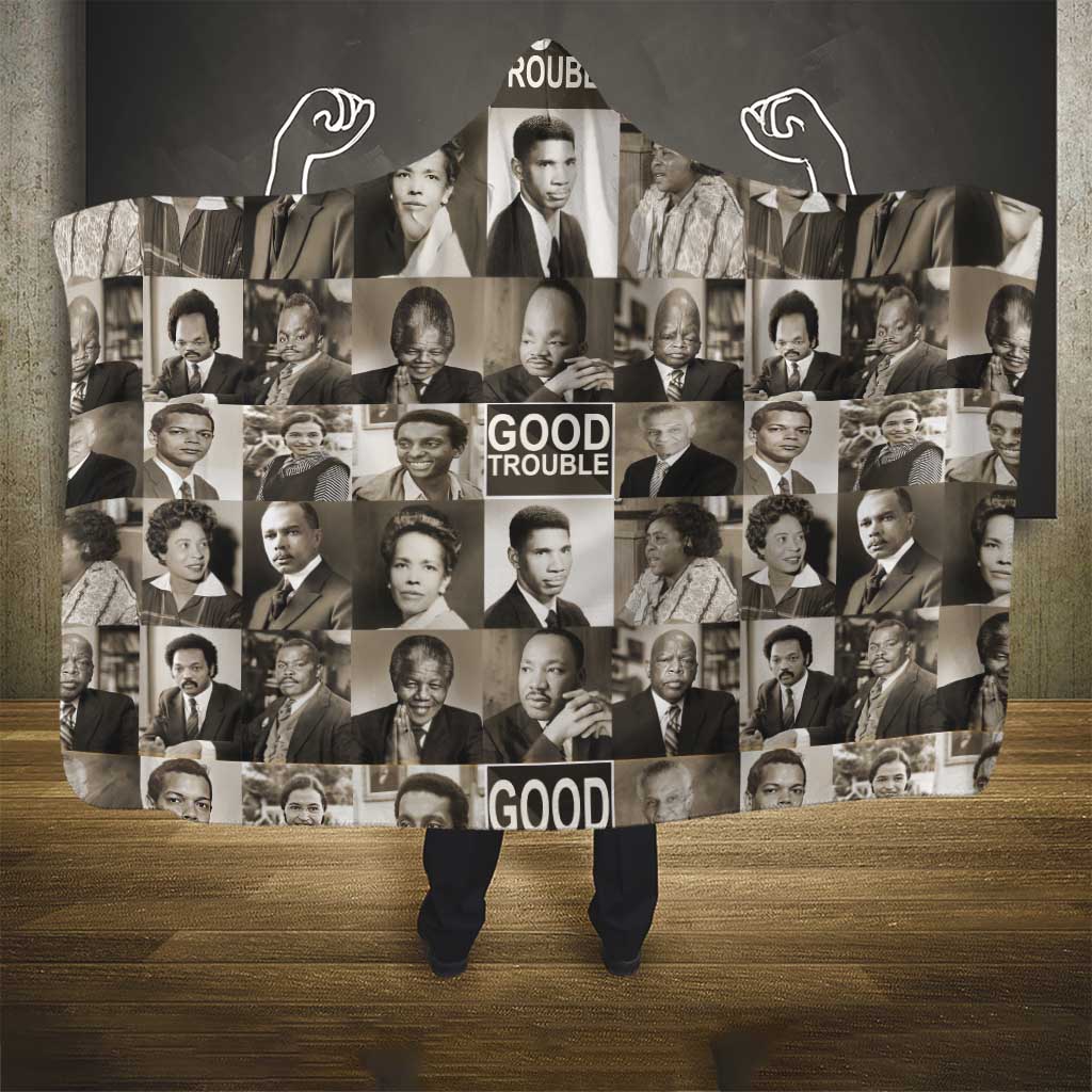 Good Trouble Hooded Blanket Civil Rights Leaders