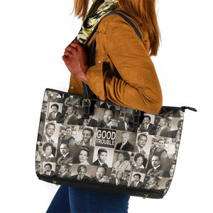 Good Trouble Leather Tote Bag Civil Rights Leaders