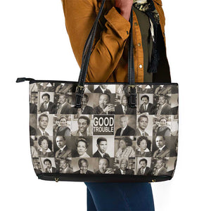 Good Trouble Leather Tote Bag Civil Rights Leaders