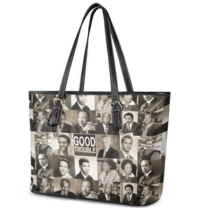 Good Trouble Leather Tote Bag Civil Rights Leaders