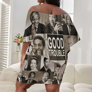 Good Trouble Off Shoulder Short Dress Civil Rights Leaders