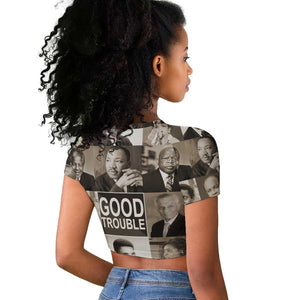 Good Trouble Raglan Cropped T shirt Civil Rights Leaders