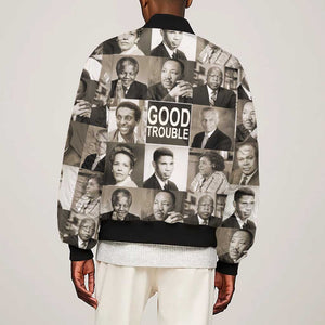 Good Trouble Sleeve Zip Bomber Jacket Civil Rights Leaders