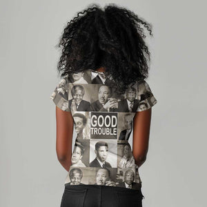 Good Trouble Women V-Neck T-Shirt Civil Rights Leaders