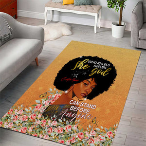 Personalized African Black Women Area Rug She Who Kneels Before God