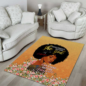 Personalized African Black Women Area Rug She Who Kneels Before God