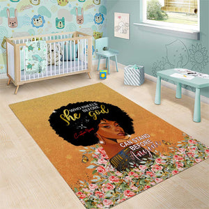 Personalized African Black Women Area Rug She Who Kneels Before God