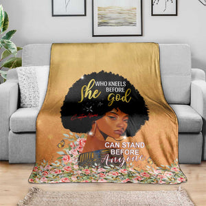 Personalized African Black Women Blanket She Who Kneels Before God