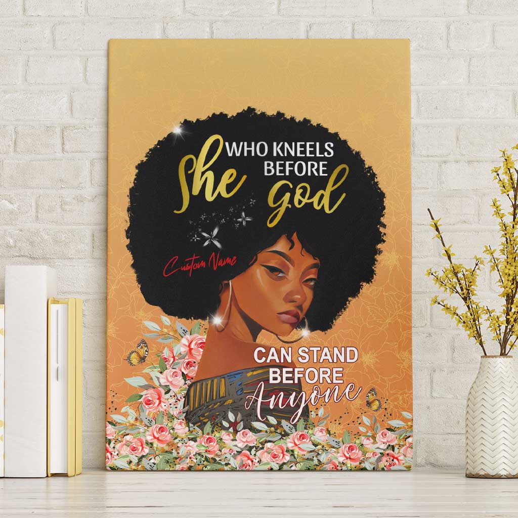 Personalized African Black Women Canvas Wall Art She Who Kneels Before God