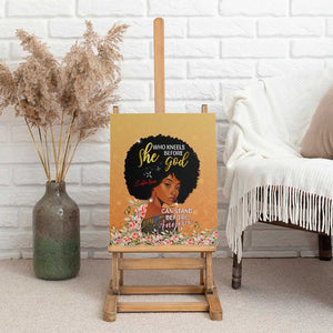 Personalized African Black Women Canvas Wall Art She Who Kneels Before God