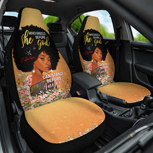 Personalized African Black Women Car Seat Cover She Who Kneels Before God