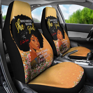 Personalized African Black Women Car Seat Cover She Who Kneels Before God