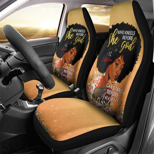 Personalized African Black Women Car Seat Cover She Who Kneels Before God