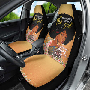 Personalized African Black Women Car Seat Cover She Who Kneels Before God