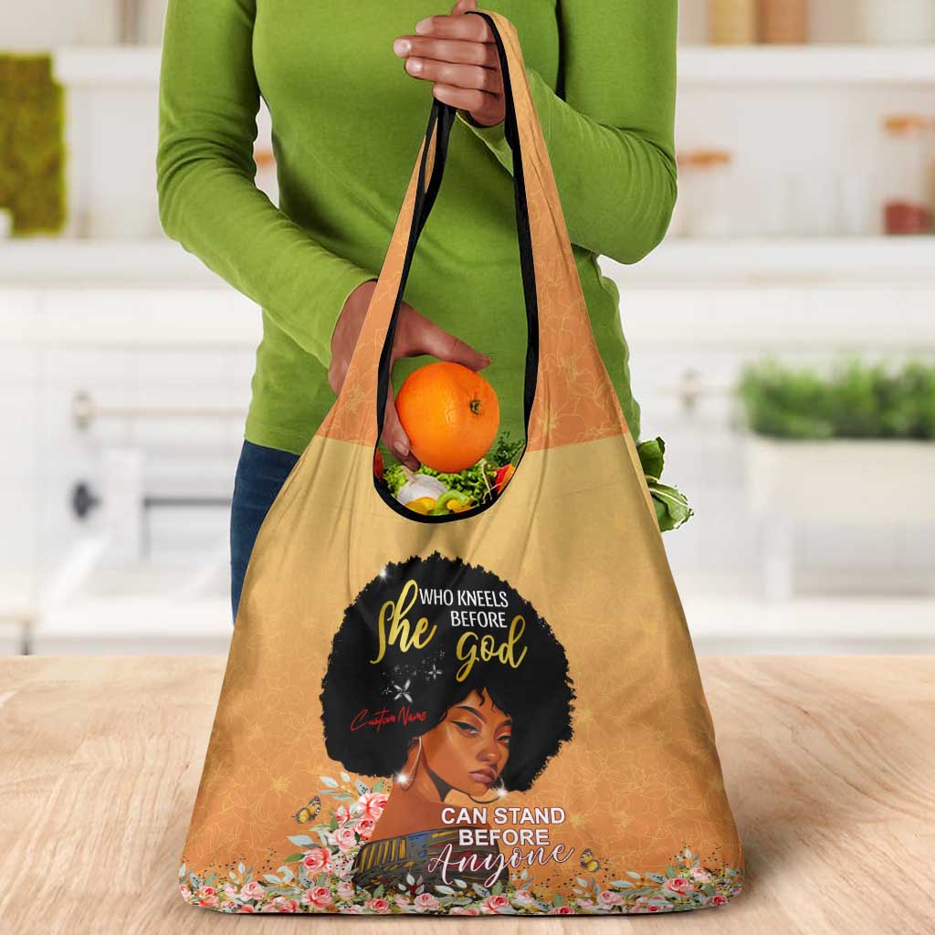 Personalized African Black Women Grocery Bag She Who Kneels Before God