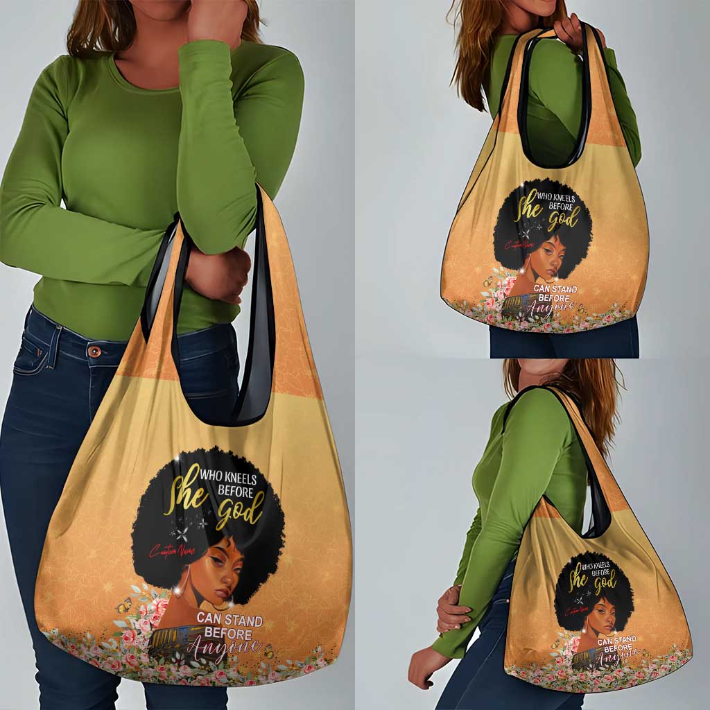 Personalized African Black Women Grocery Bag She Who Kneels Before God