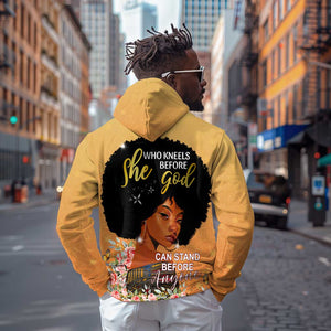 Personalized African Black Women Hoodie She Who Kneels Before God