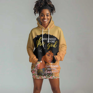 Personalized African Black Women Hoodie Dress She Who Kneels Before God