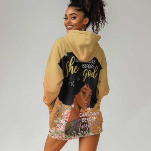 Personalized African Black Women Hoodie Dress She Who Kneels Before God