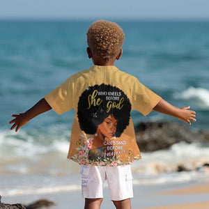 Personalized African Black Women Kid Hawaiian Shirt She Who Kneels Before God