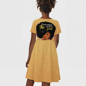 Personalized African Black Women Kid Short Sleeve Dress She Who Kneels Before God