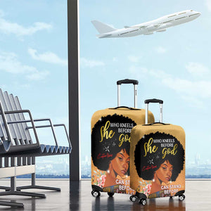 Personalized African Black Women Luggage Cover She Who Kneels Before God