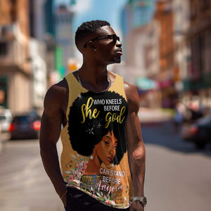 Personalized African Black Women Men Tank Top She Who Kneels Before God