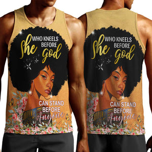 Personalized African Black Women Men Tank Top She Who Kneels Before God