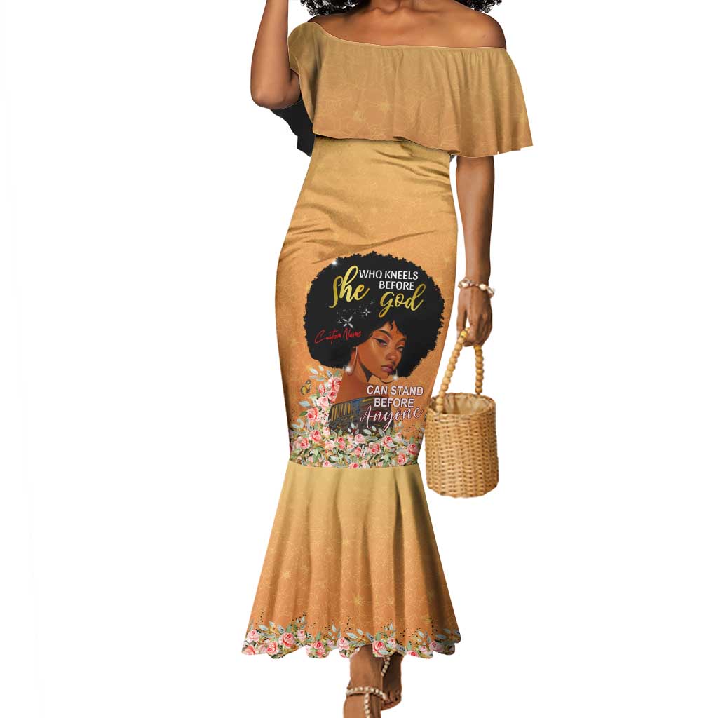 Personalized African Black Women Mermaid Dress She Who Kneels Before God