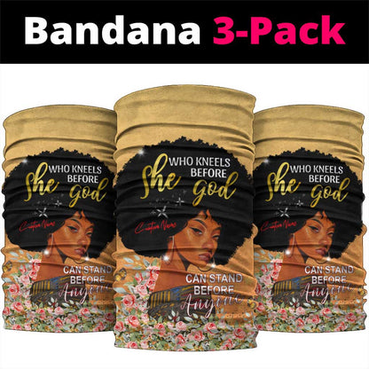 Personalized African Black Women Neck Gaiter She Who Kneels Before God DT02