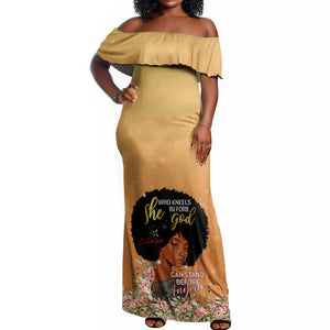 Personalized African Black Women Off Shoulder Maxi Dress She Who Kneels Before God