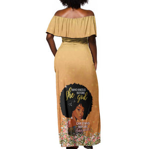 Personalized African Black Women Off Shoulder Maxi Dress She Who Kneels Before God