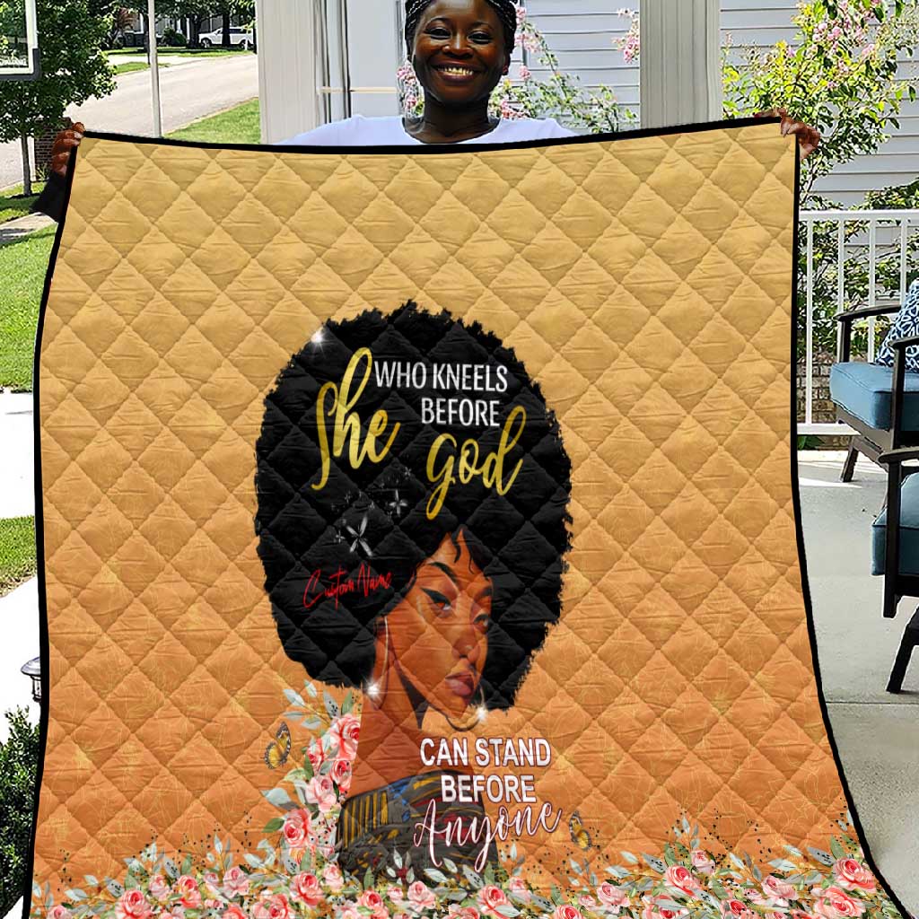 Personalized African Black Women Quilt She Who Kneels Before God