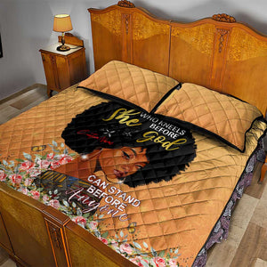 Personalized African Black Women Quilt Bed Set She Who Kneels Before God