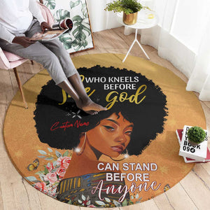 Personalized African Black Women Round Carpet She Who Kneels Before God