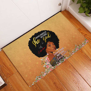 Personalized African Black Women Rubber Doormat She Who Kneels Before God