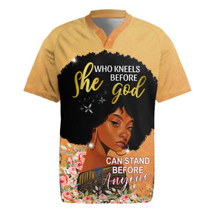 Personalized African Black Women Rugby Jersey She Who Kneels Before God