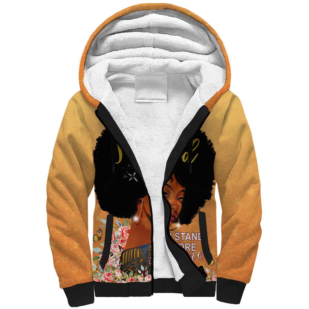 Personalized African Black Women Sherpa Hoodie She Who Kneels Before God