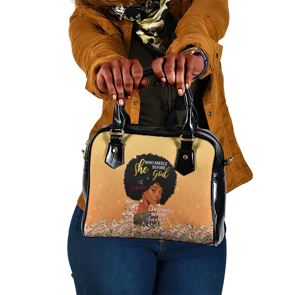 Personalized African Black Women Shoulder Handbag She Who Kneels Before God