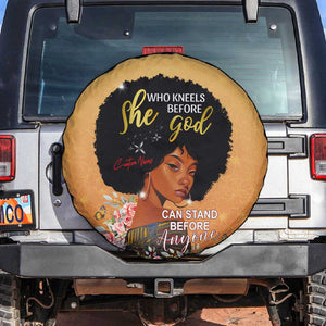 Personalized African Black Women Spare Tire Cover She Who Kneels Before God