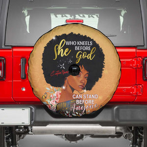 Personalized African Black Women Spare Tire Cover She Who Kneels Before God