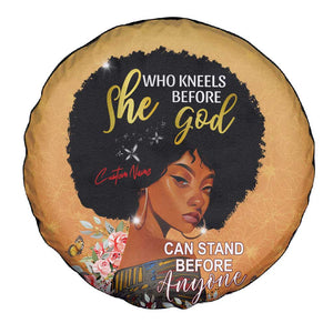 Personalized African Black Women Spare Tire Cover She Who Kneels Before God