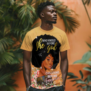 Personalized African Black Women T shirt She Who Kneels Before God