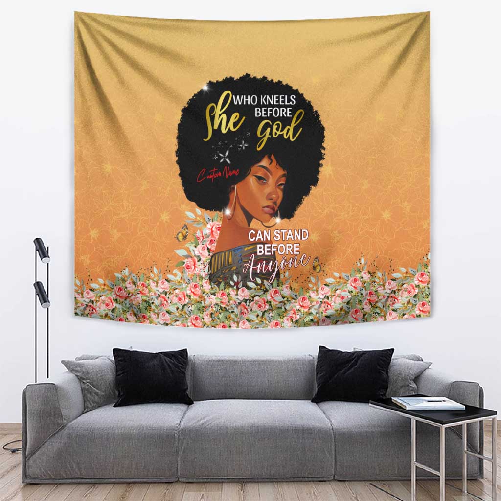 Personalized African Black Women Tapestry She Who Kneels Before God