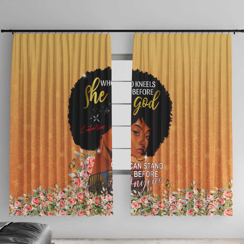 Personalized African Black Women Window Curtain She Who Kneels Before God